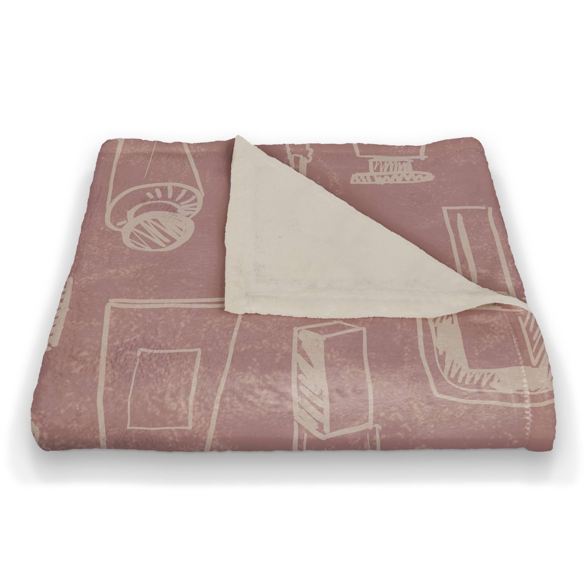 Makeup Icons Coral Fleece Blanket